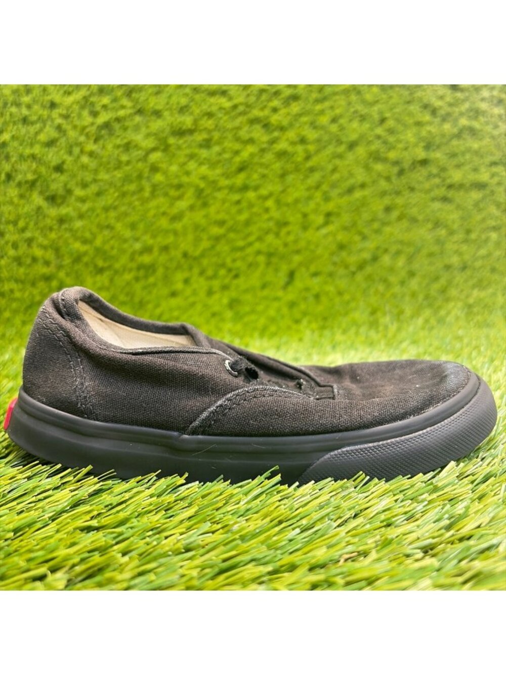 Vans Authentic Low Boys Size 10C Triple Black Athletic Skateboard Shoes Sneakers